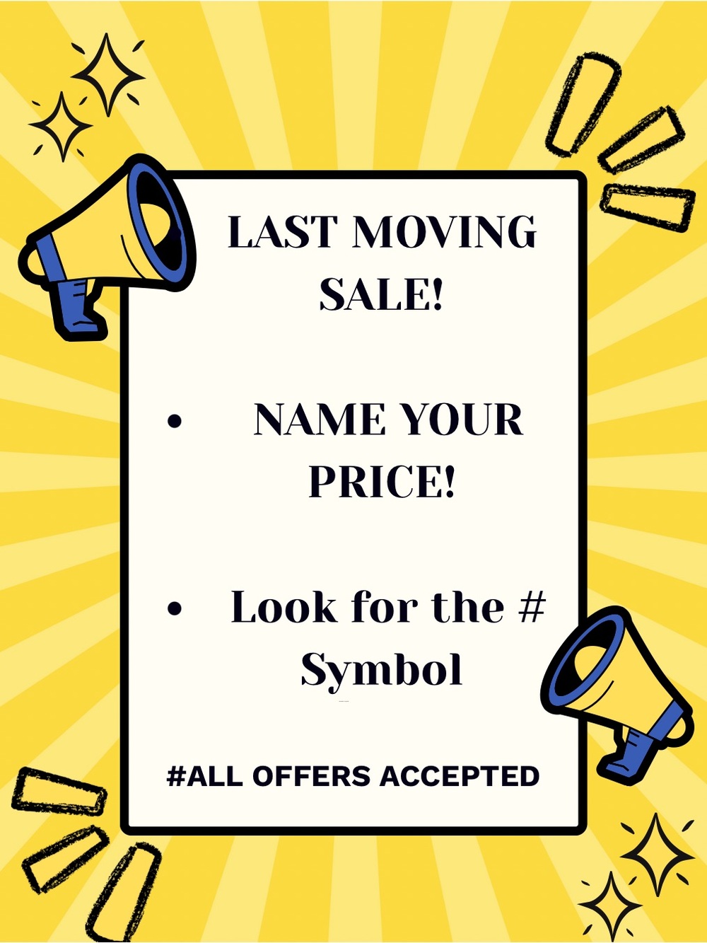 LAST Moving Name Your Price (# Sale)